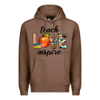 Chestnut teach love inspıre Premium Hoodie - JahusDesignShop