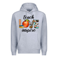 Heather Grey teach love inspıre Premium Hoodie - JahusDesignShop