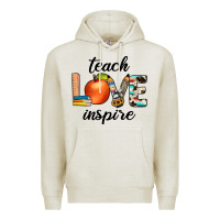 Oatmeal Heather teach love inspıre Premium Hoodie - JahusDesignShop