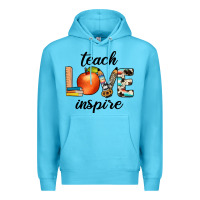 Ocean Blue teach love inspıre Premium Hoodie - JahusDesignShop