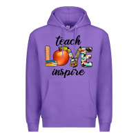 Purple teach love inspıre Premium Hoodie - JahusDesignShop