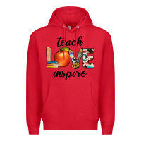 Red teach love inspıre Premium Hoodie - JahusDesignShop