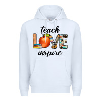 White teach love inspıre Premium Hoodie - JahusDesignShop