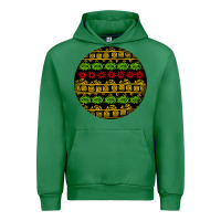 Emerald african masks round earrings Urban Hoodie - BundleAndBundleShop