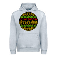 Heather Grey african masks round earrings Urban Hoodie - BundleAndBundleShop