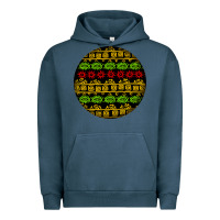 Pigment Midnight Navy african masks round earrings Urban Hoodie - BundleAndBundleShop