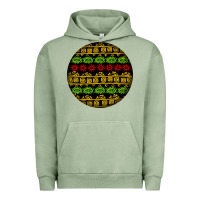 Pigment Oil Green african masks round earrings Urban Hoodie - BundleAndBundleShop
