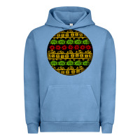 Pigment Pebble Blue african masks round earrings Urban Hoodie - BundleAndBundleShop