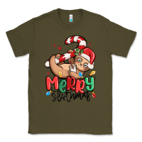 Army Green merry slothmas Classic Tee - MaliasSmallBusiness