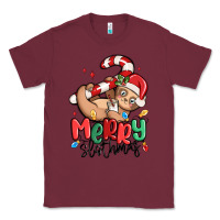 Burgundy merry slothmas Classic Tee - MaliasSmallBusiness