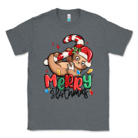 Charcoal Heather merry slothmas Classic Tee - MaliasSmallBusiness