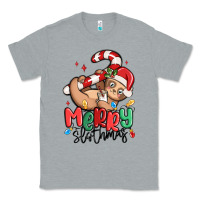 Heather Grey merry slothmas Classic Tee - MaliasSmallBusiness