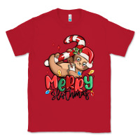 Red merry slothmas Classic Tee - MaliasSmallBusiness