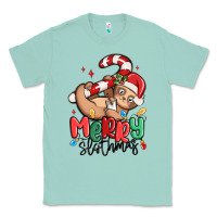 Seafoam merry slothmas Classic Tee - MaliasSmallBusiness