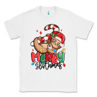 White merry slothmas Classic Tee - MaliasSmallBusiness