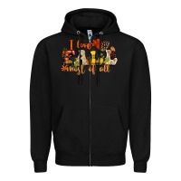 Black I love Fall most of Fall Zipper Hoodie - NancyCooperArtShop