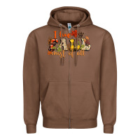 Chestnut I love Fall most of Fall Zipper Hoodie - NancyCooperArtShop