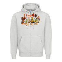 Dove Grey I love Fall most of Fall Zipper Hoodie - NancyCooperArtShop