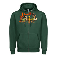 Sports Green I love Fall most of Fall Zipper Hoodie - NancyCooperArtShop