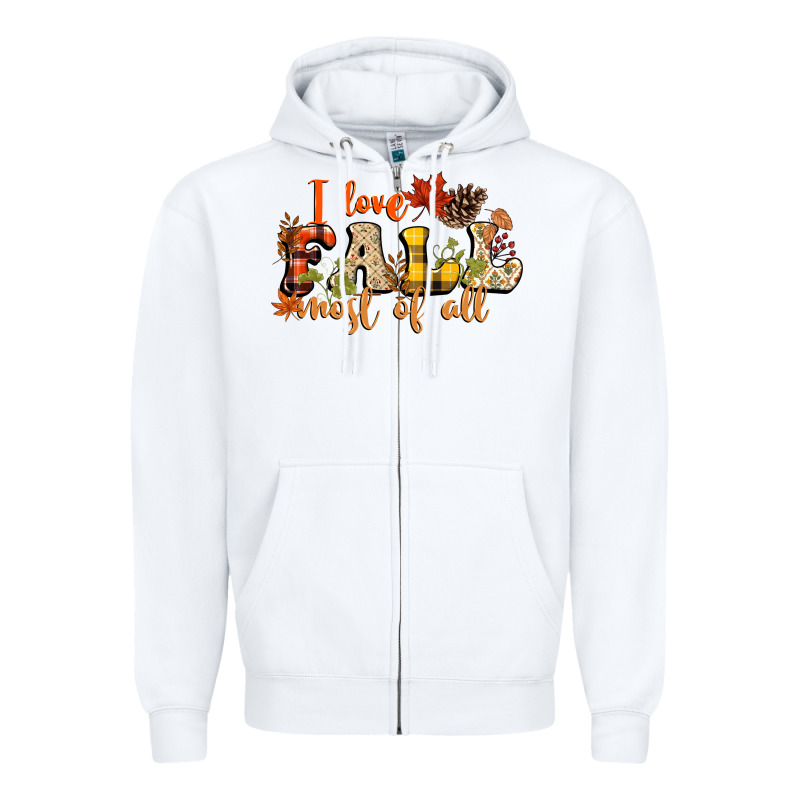 I Love Fall Most Of Fall Zipper Hoodie by NancyCooperArtShop | Teevron