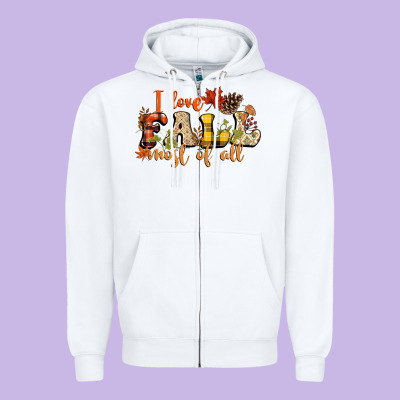 I Love Fall Most Of Fall Zipper Hoodie Designed By Nancycooperartshop