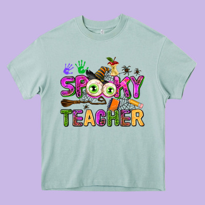 Spooky Teacher Heavy Core Tee Designed By Adodesignshop