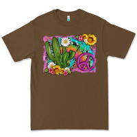 Cacao cactus peace sign flowers and tie dye Premium Tee - Artiststas