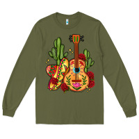 Army Green mexican guitar Long Sleeve Tee - LillyAllenDesigns