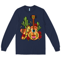 Navy mexican guitar Long Sleeve Tee - LillyAllenDesigns