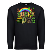 Black Lucky dog St. Patrick's Day Premium Sweatshirt - CowGirlArtShop