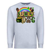 Heather Grey Lucky dog St. Patrick's Day Premium Sweatshirt - CowGirlArtShop
