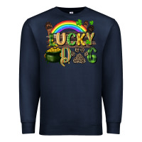 Navy Lucky dog St. Patrick's Day Premium Sweatshirt - CowGirlArtShop