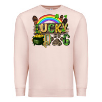 Pale Pink Lucky dog St. Patrick's Day Premium Sweatshirt - CowGirlArtShop