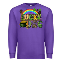 Purple Lucky dog St. Patrick's Day Premium Sweatshirt - CowGirlArtShop