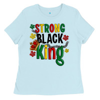 Baby Blue strong black king Ladies Tee - Artiststas