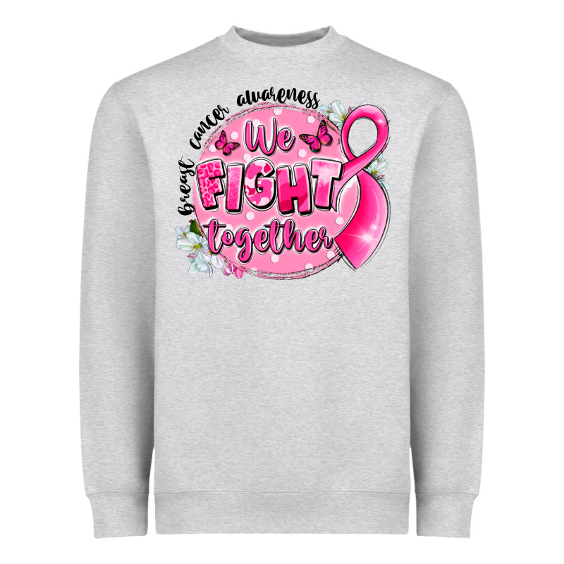 Breast Cancer Awareness We Fight Together Heavyweight Sweatshirt by LillyAllenDesigns | Teevron