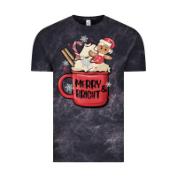 Cloud Black merry and bright Vintage Tee - MaliasSmallBusiness