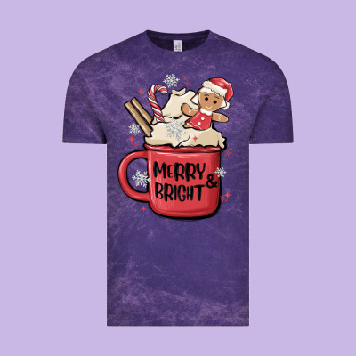 Merry And Bright Vintage Tee Designed By Maliassmallbusiness