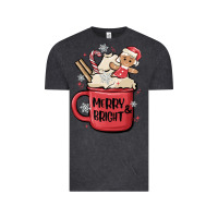 Vintage Black merry and bright Vintage Tee - MaliasSmallBusiness