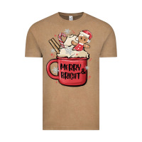 Vintage Coffee merry and bright Vintage Tee - MaliasSmallBusiness