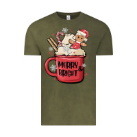 Vintage Olive merry and bright Vintage Tee - MaliasSmallBusiness