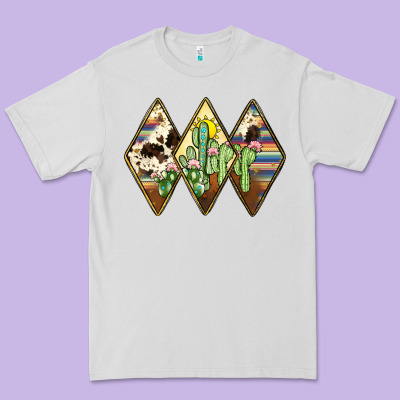 Cactus Serape Cowhide Premium Tee Designed By Jahusdesignshop