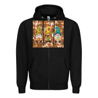Black Fall gnomes Zipper Hoodie - NancyCooperArtShop