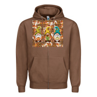 Chestnut Fall gnomes Zipper Hoodie - NancyCooperArtShop