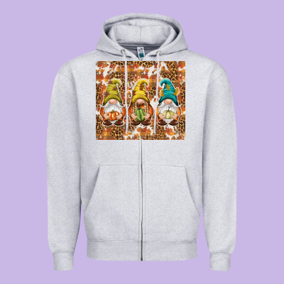 Fall Gnomes Zipper Hoodie Designed By Nancycooperartshop