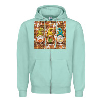 Seafoam Fall gnomes Zipper Hoodie - NancyCooperArtShop