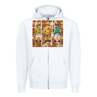 White Fall gnomes Zipper Hoodie - NancyCooperArtShop