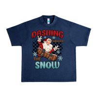 Navy dashing through the snow Urban Heavy Tee - MaliasSmallBusiness