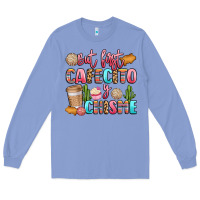 Colony Blue but first cafecito y chisme Long Sleeve Tee - LillyAllenDesigns