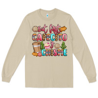 Mushroom but first cafecito y chisme Long Sleeve Tee - LillyAllenDesigns